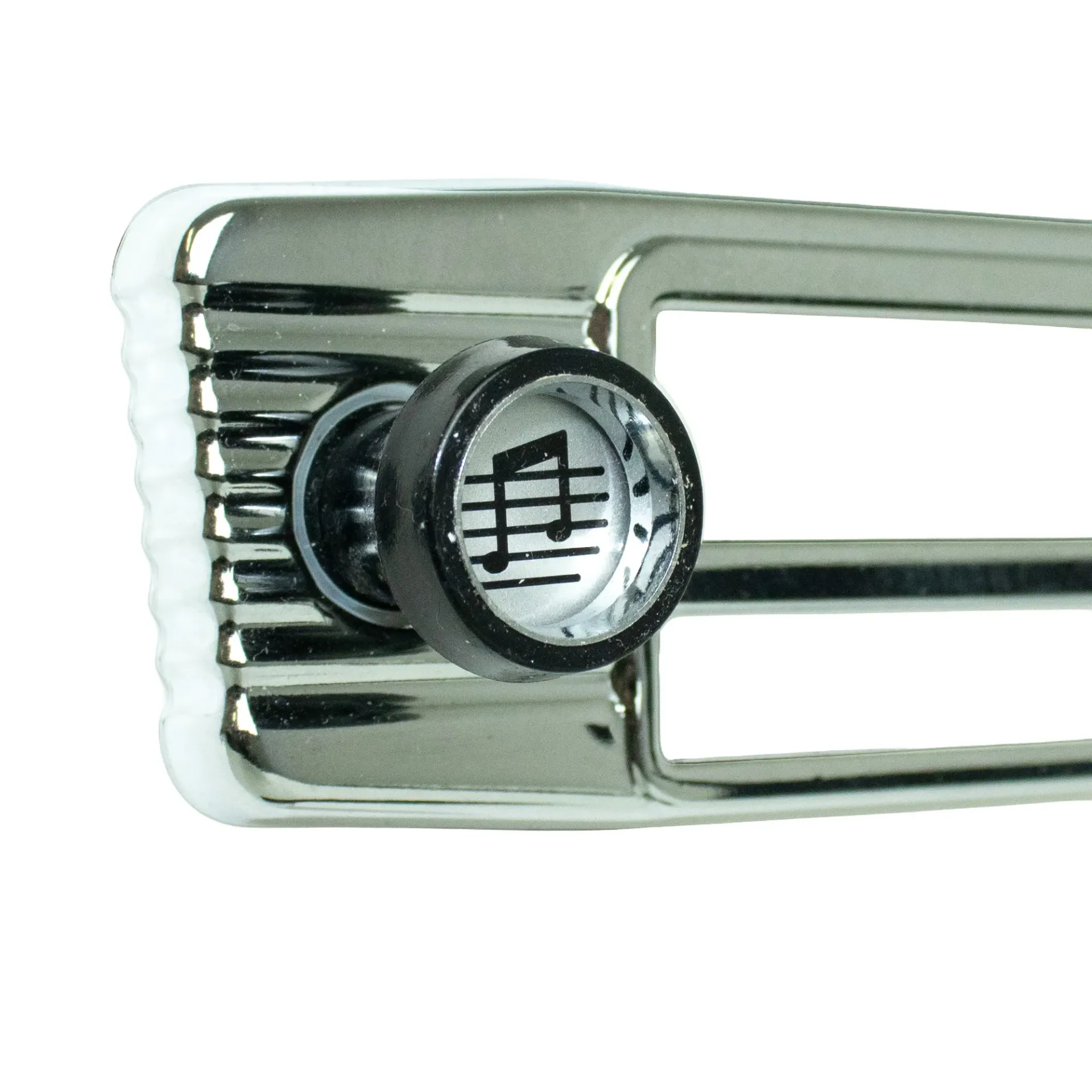 [WCRS209013] Radioknopf für BLAUPUNKT, schwarz, Inlay silber - Design "Notenschlüssel"