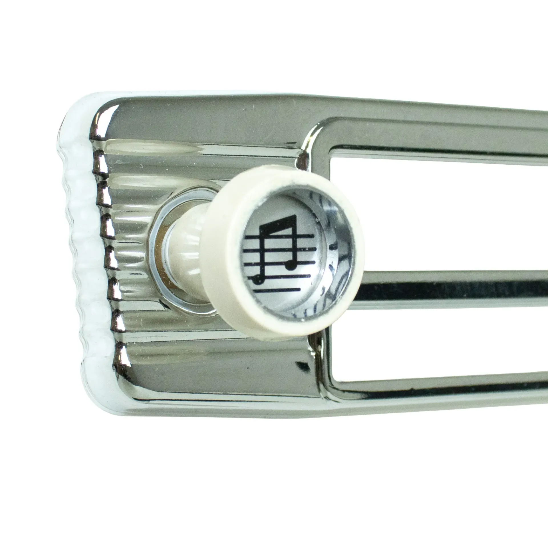 [WCRS209014] Radioknopf für BLAUPUNKT, elfenbein, Inlay silber - Design "Notenschlüssel"