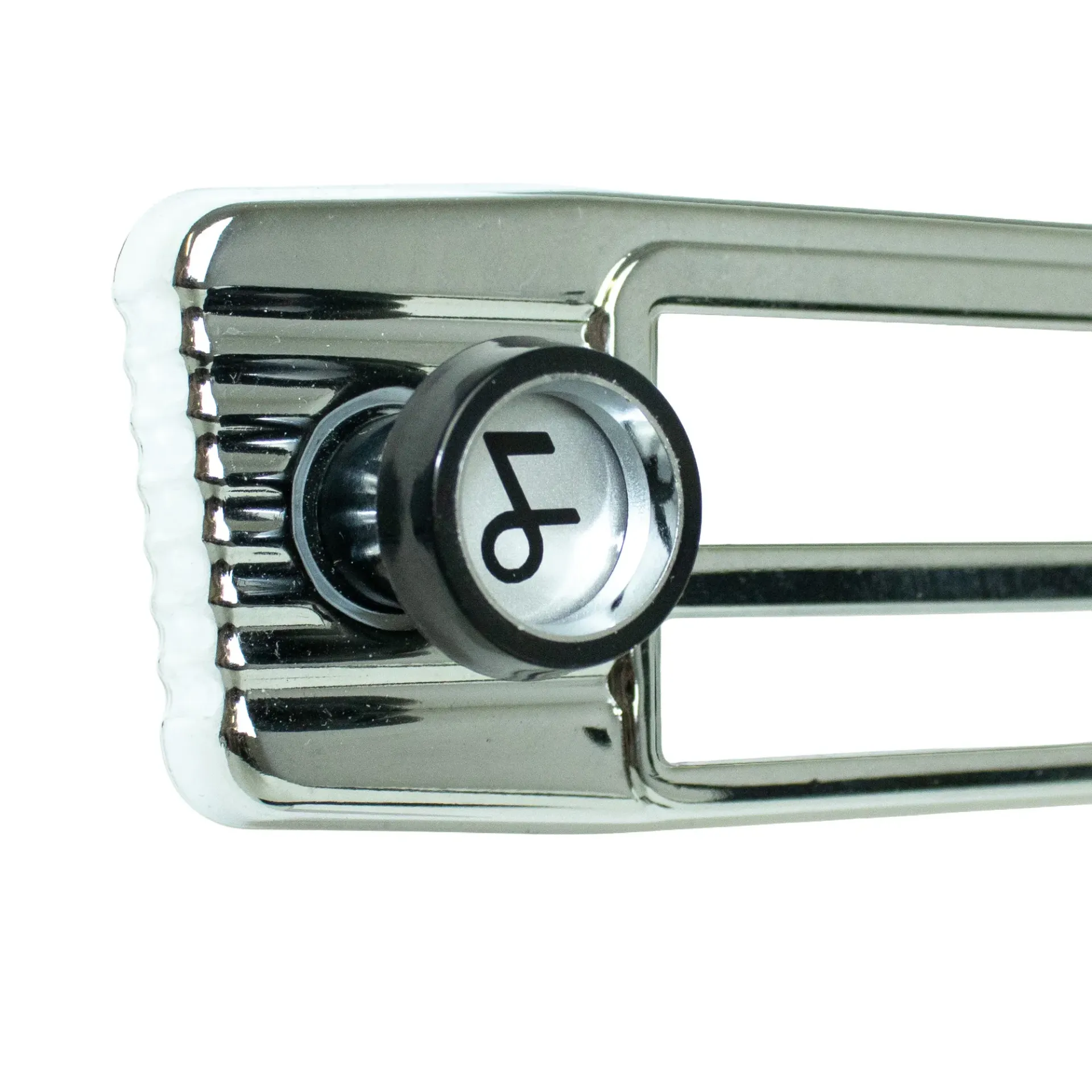 [WCRS209505] Radioknopf BECKER, schwarz, Inlay silber - Design "Logo"